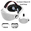 Soft Rubber HeadStrap for Meta Quest 3/3S Accessories Adjustable Replacement Strap Breathable Enhanced Support and Reduce Facial Stress
