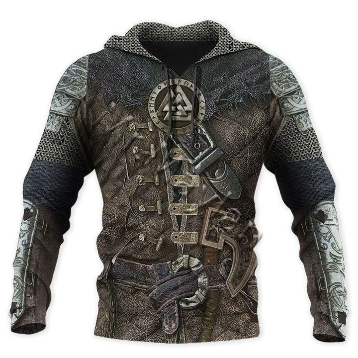 Viking 3D Straps Printed Hoodie