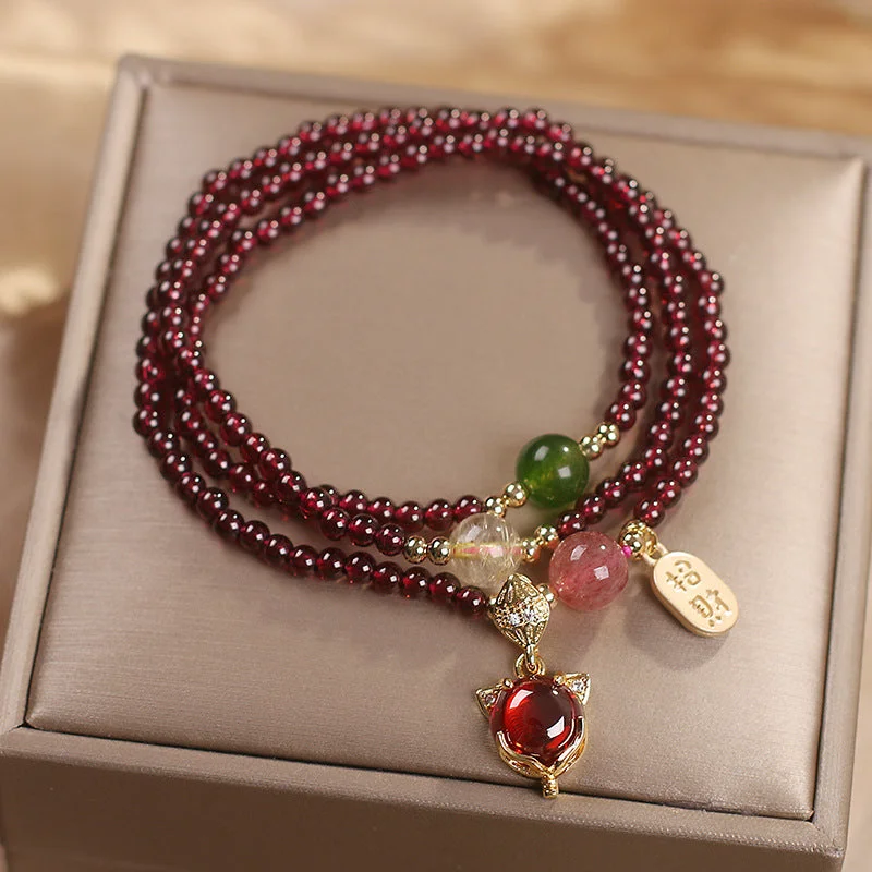 Garnet Crystal Lucky Fortune bracelet