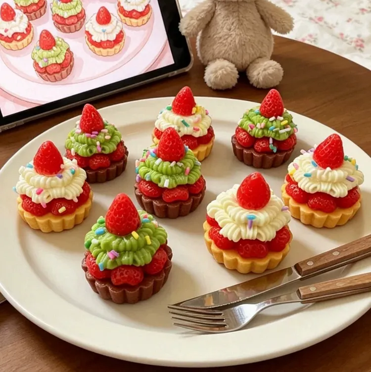 Mini Strawberry Tart Resin Charm 