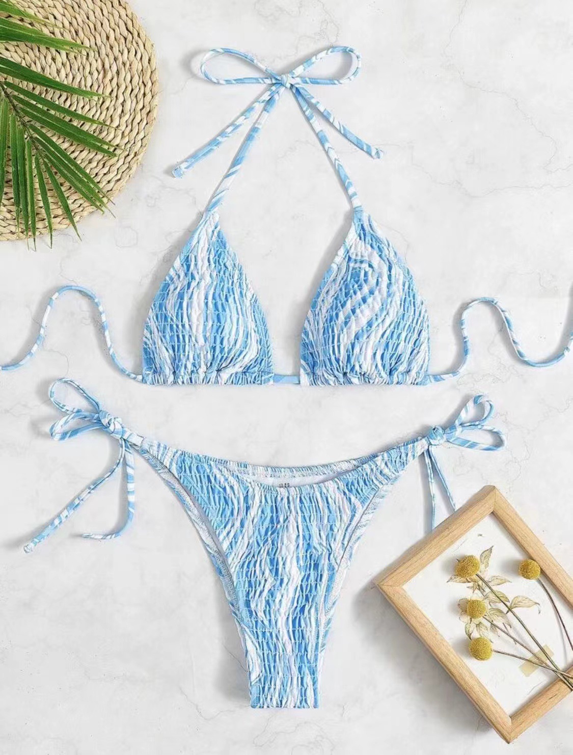 Mature Women Three-point Bikini Sexy Suit Lace-up Swimsuit