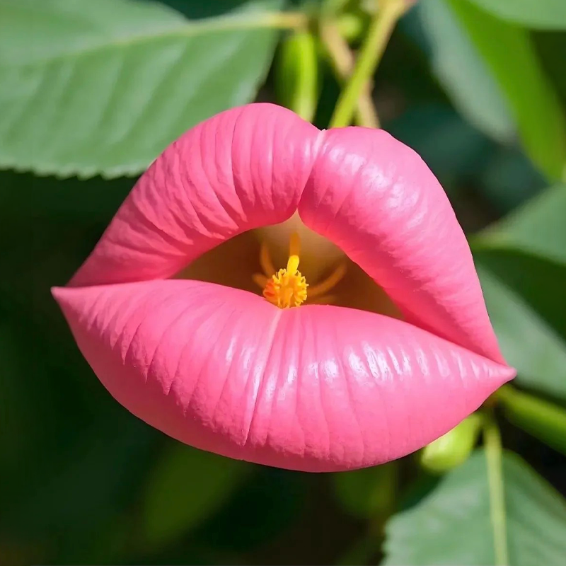 💋Red Lips Flower