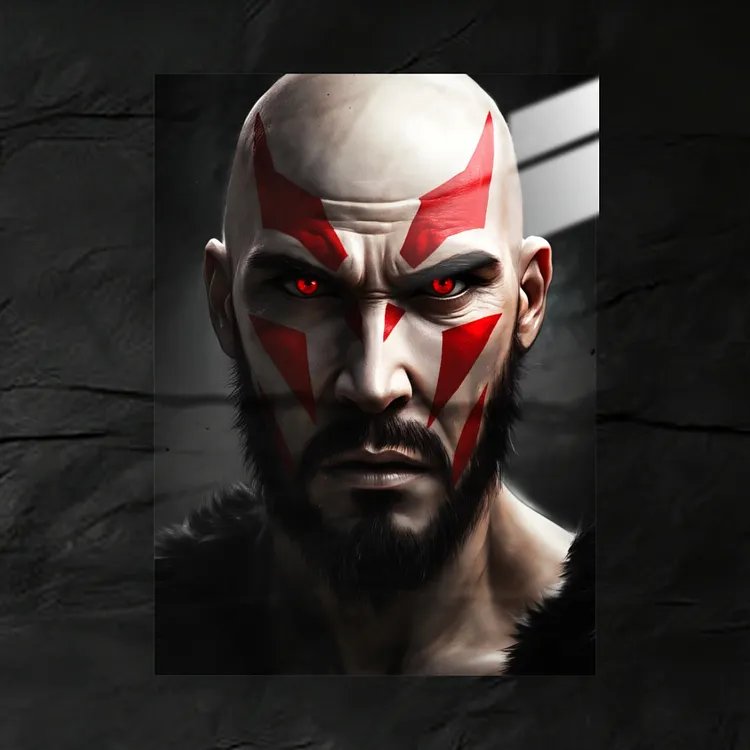 Rage Kratos Roaring AnimetalPoster | Premium Anime Metal Wall Art