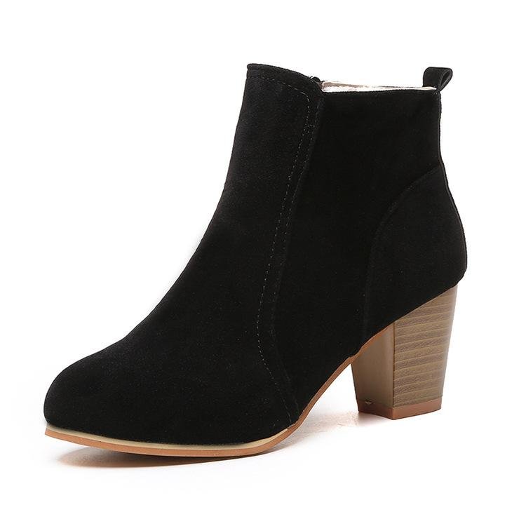 low heel slip on booties