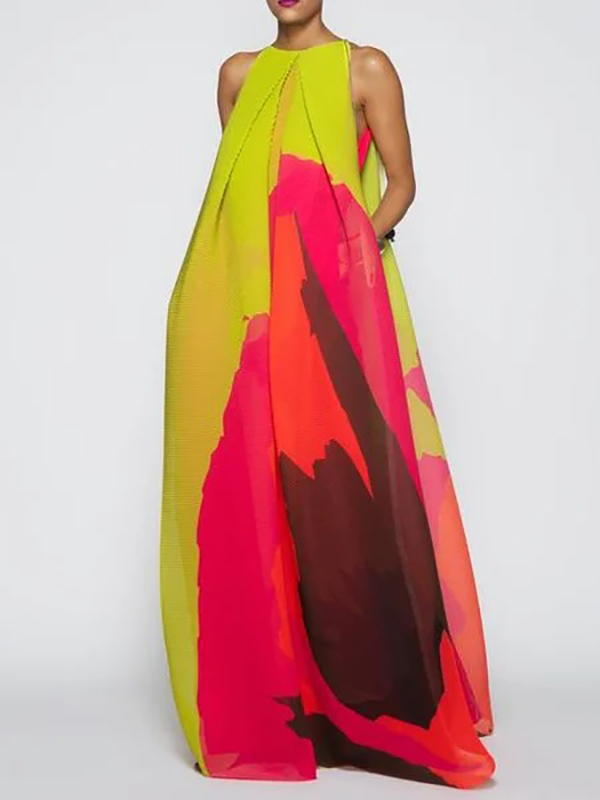 Effortless Elegance: Round-Neck Maxi Dresses in Loose Sleeveless Design ...