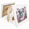5D DIY Partial Special Shaped Drill Diamond Painting Kit Dog Decor With Frame Kit 18x18cm