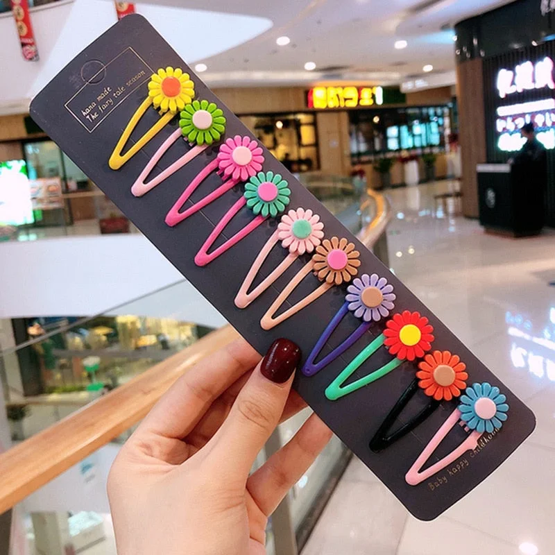 5/15 Pcs/Set Girls Cute Cartoon Animals Fruit 5 Cm Hairpins Children Lovely Hair Clips Barrettes Gift Kids Hair Accessories Gift