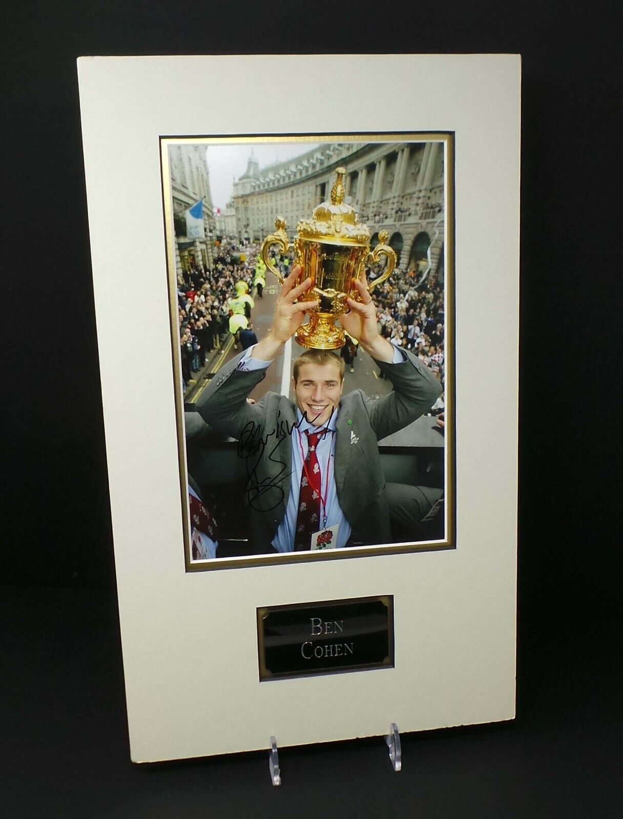 Ben COHEN Signed & Mounted England Rugby World Cup 12x8 Photo Poster painting Display AFTAL COA