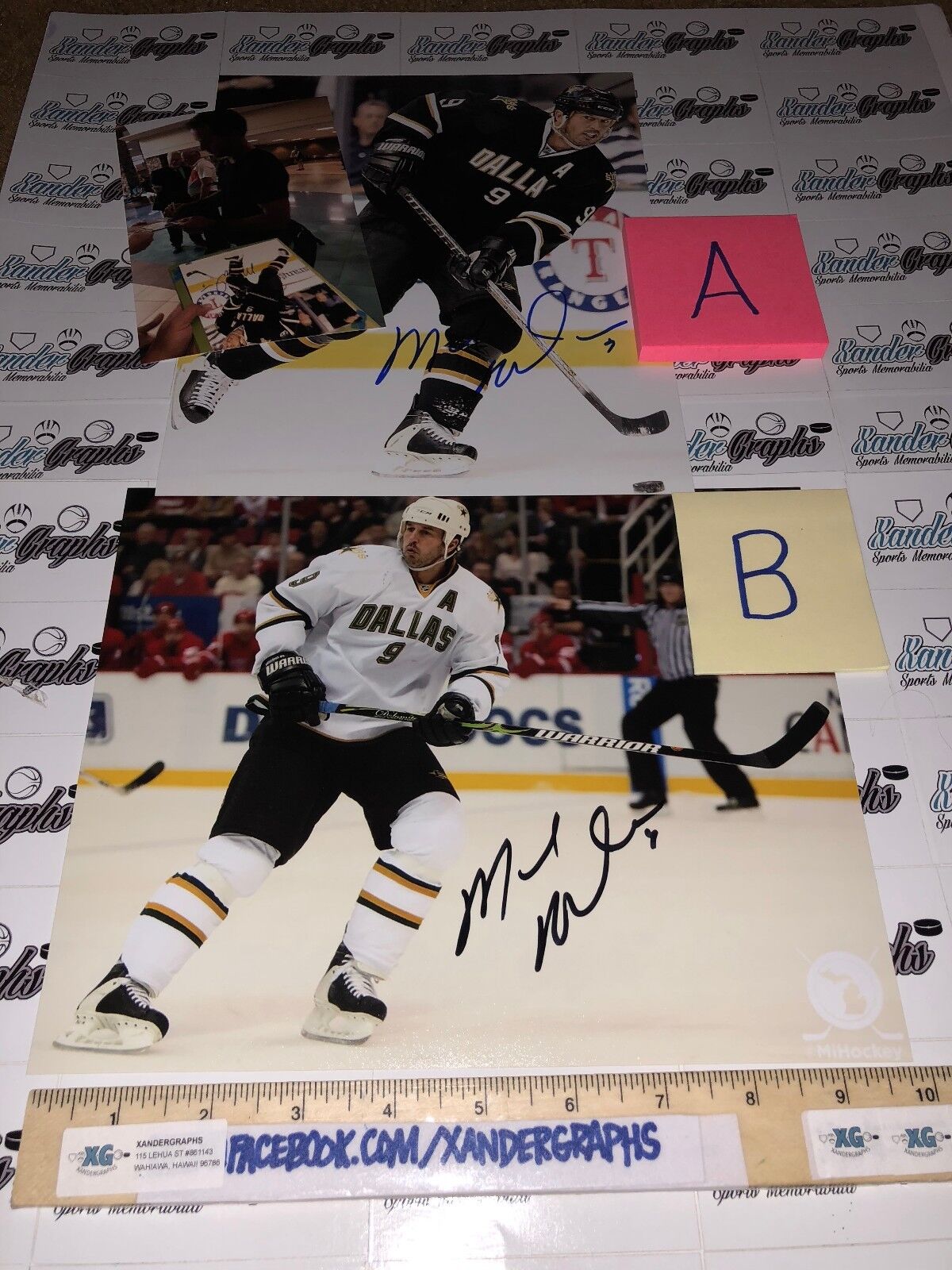 Lot of (2) MIKE MODANO SIGNED AUTOGRAPHED 8x10 DALLAS STARS Photo Poster paintingGRAPH-COA PROOF