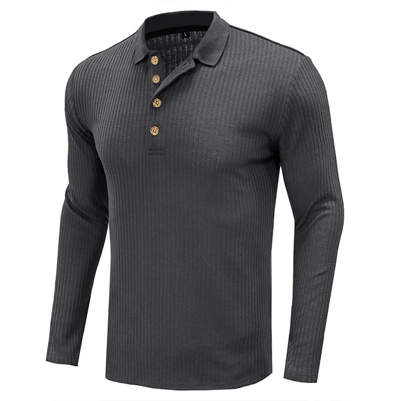 Men's casual long sleeve polo shirts