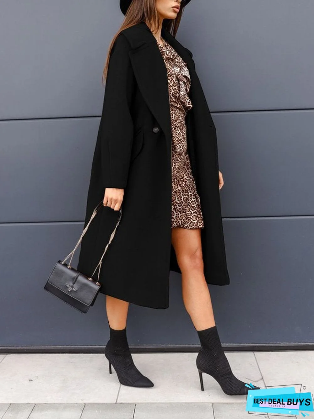 Long Sleeve Shift Casual Lapel Outerwear