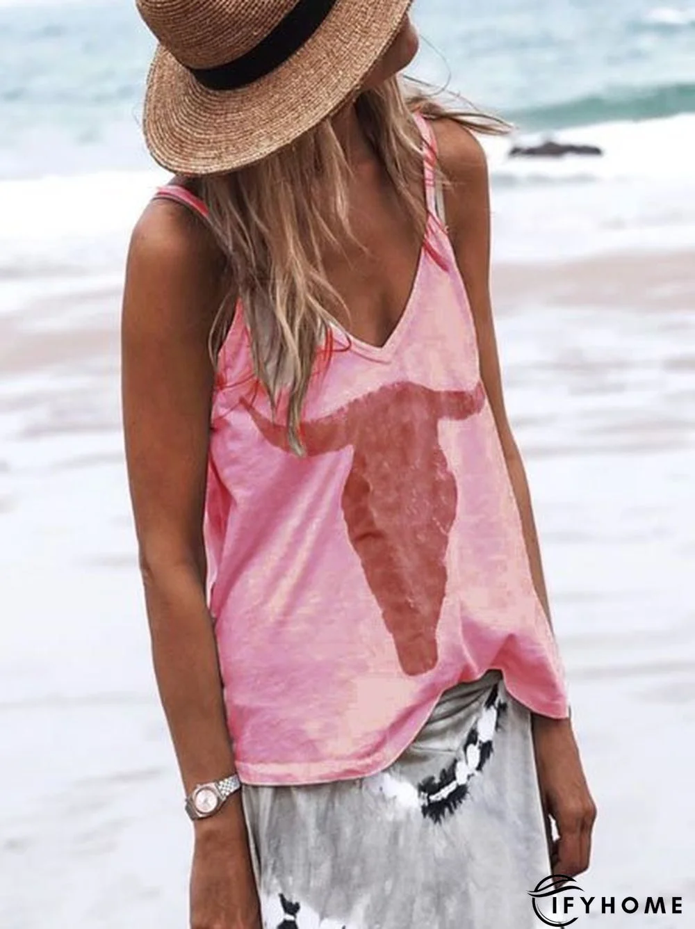 Spaghetti-Strap Cotton-Blend Tops | IFYHOME