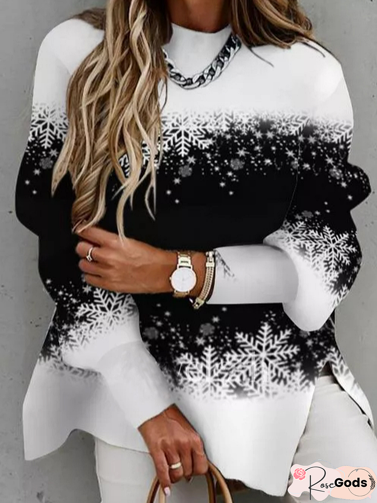 Loosen Elegant Round Neck Sweatshirt Plus Size