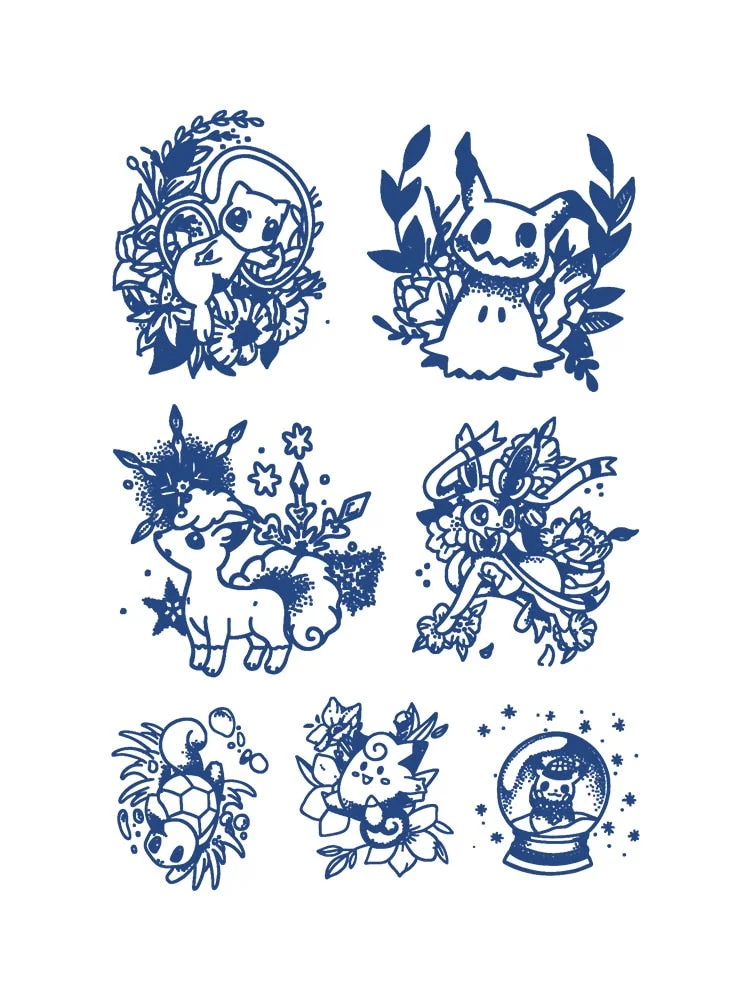 KT51-100 Semi-permanent herbal juice tattoo sticker flower arm clavicle non-reflective simulation tattoo big picture