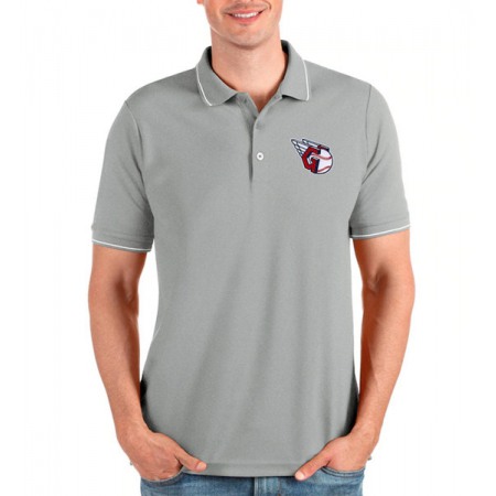 Men's Cleveland Guardians Gray Polo T-Shirt U7NG