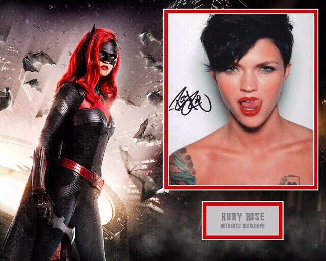 RUBY ROSE SIGNED BATWOMAN Photo Poster painting MOUNT UACC REG 242 (1)