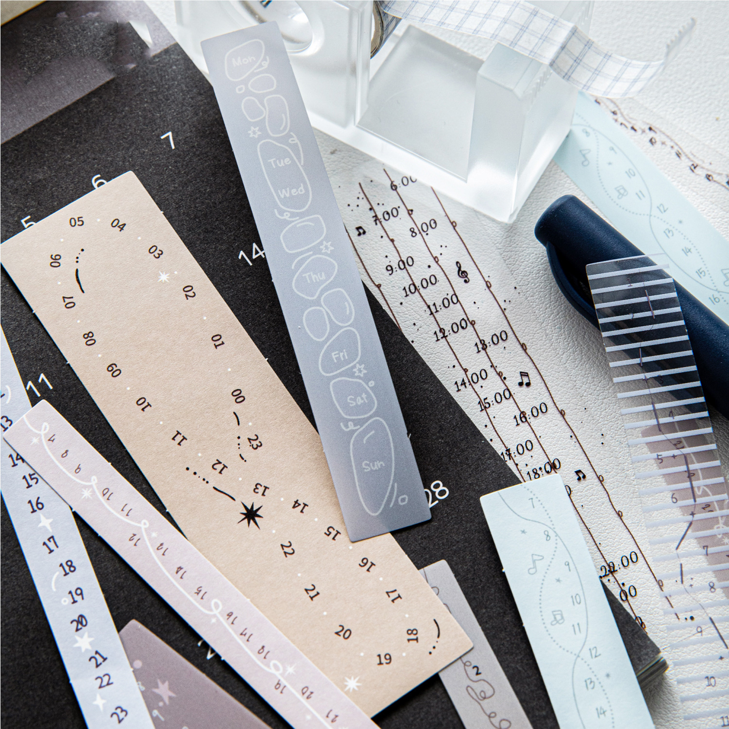 PET 스티커 - 타임라인 시리즈 빈티지 숫자 시간