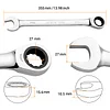 Jetech 27mm Ratcheting Combination Wrench, Industrial Grade Gear Spanner with 12-Point 72-Tooth Ratchet, Forged and Heat-Treated Cr-V Steel, Metric