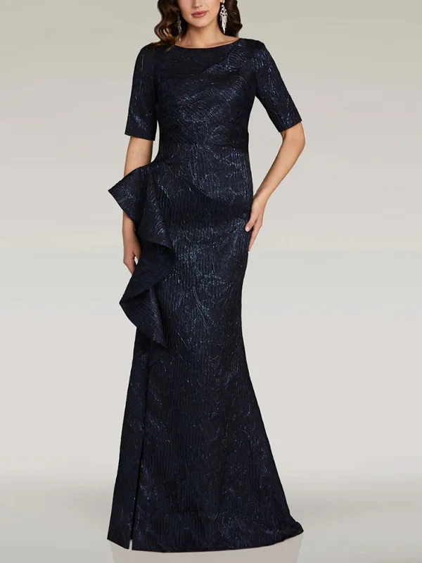 Round Neck Short Sleeves Maxi Dress
