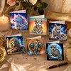 6pcs Diamond Painting Gemstone Animals Greeting Card Kits with Envelopes for Family Friend Gifts