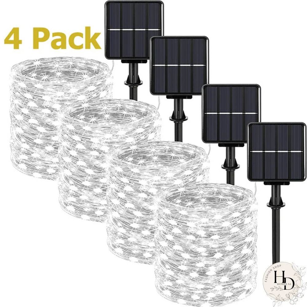 10/50/100/150/200/300LED Outdoor Solar/USB String Lights 1/2/4 Pack Waterproof Solar Powered Fairy Lights 8 Modes Solar Copper Wire Fairy Lights for Christmas Patio