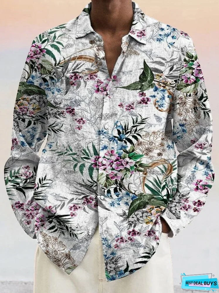 Cozy Floral Cotton Linen Shirt