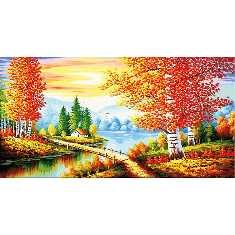 

Autumn Scenery - 11CT Stamped Cross Stitch - 70*40CM (Big Size), 501 Original