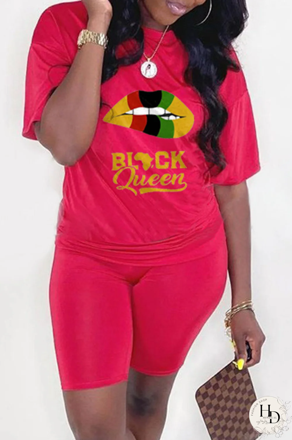 Yellow Casual Print Capris O Neck Short Sleeve Two Pieces