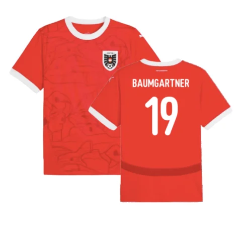 Österreich Christoph Baumgartner 19 Home Trikot UEFA EM 2024