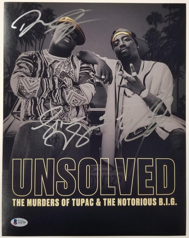 UNSOLVED MURDERS TUPAC AND BIG Cast (3) Signed 11x14 Photo Poster painting (A) ~ Beckett BAS COA