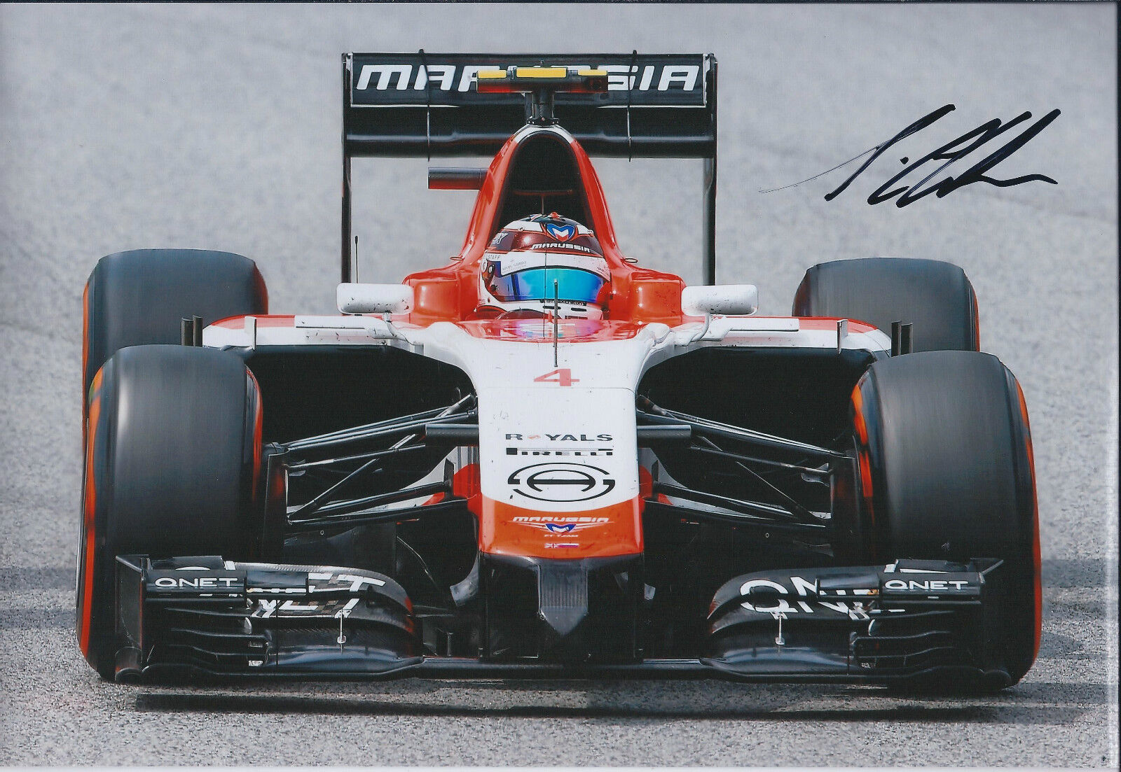 Max CHILTON SIGNED Marussia Grand Prix Formula 1 Autograph 12x8 Photo Poster painting AFTAL COA