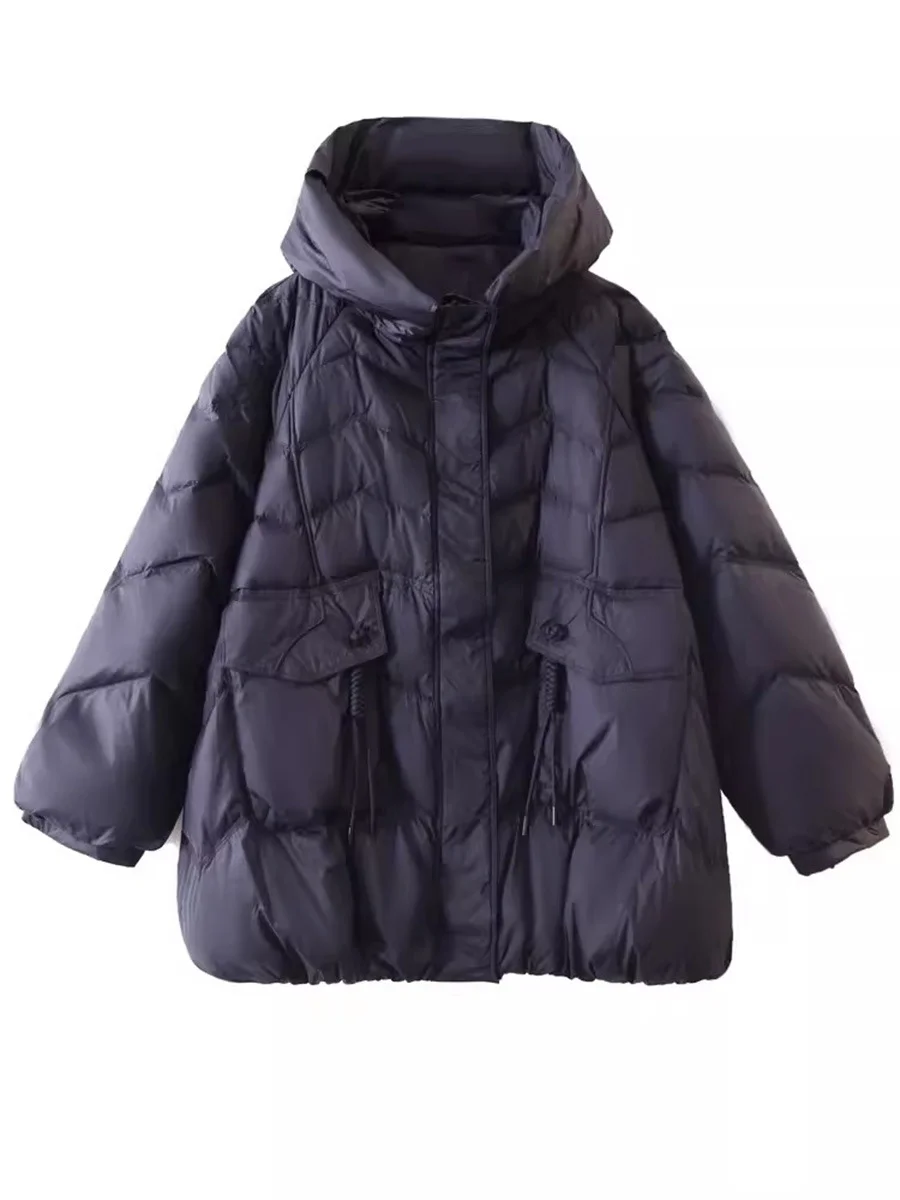 Woherb Retro In The Long Down Jacket Female 2024 Winter Fashion Design Sense Hemp Flower Tassel Warm White Duck Down Coat Tide-Outfit Ideas