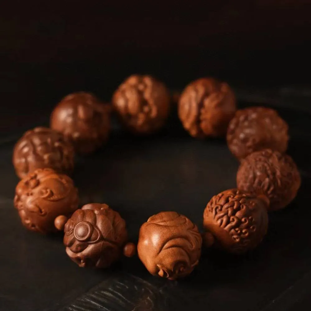 Skull Beads Laoshan Sandalwood 18mm 20mm Beads Bracelet