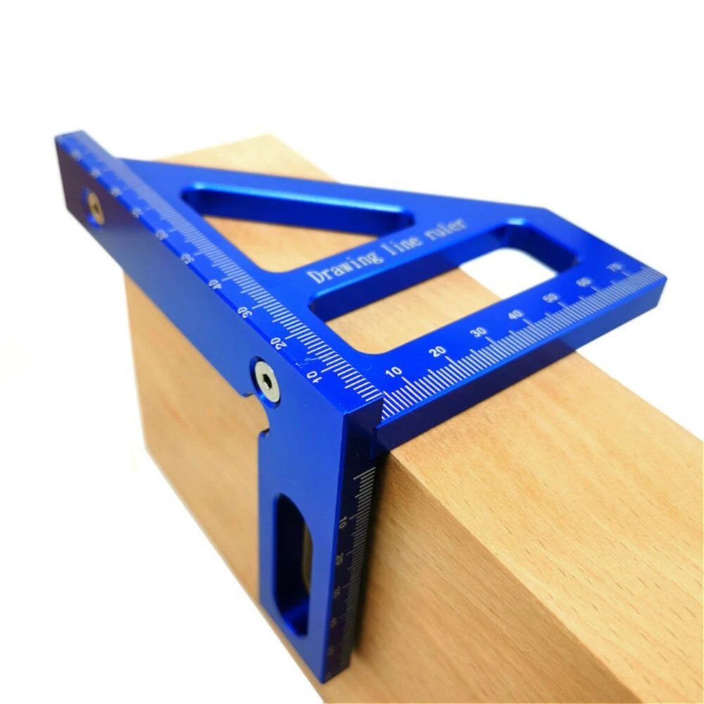 Woodworking Square Protractor Aluminum Alloy Miter Triangle Ruler High