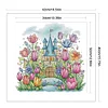 [Limited stock-Cross Stitch]Flower Castle 1-Partial Embroidery 2 Strands 14CT Stamped Cross Stitch-42*40CM