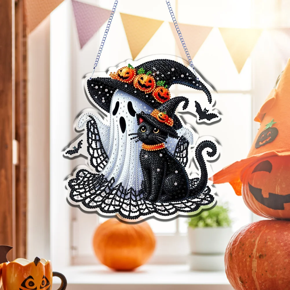 Halloween Ghost Theme 2D Flat DIY Diamond Art Pendant Home Wall Decoration Craft
