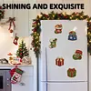 6PCS Stocking and Gift Pack DIY Pearl Diamond Painting Christmas Fridge Magnets, Sparkling Rhinestone Refrigerator Magnet Craft Kit for Home Decor & Gifts