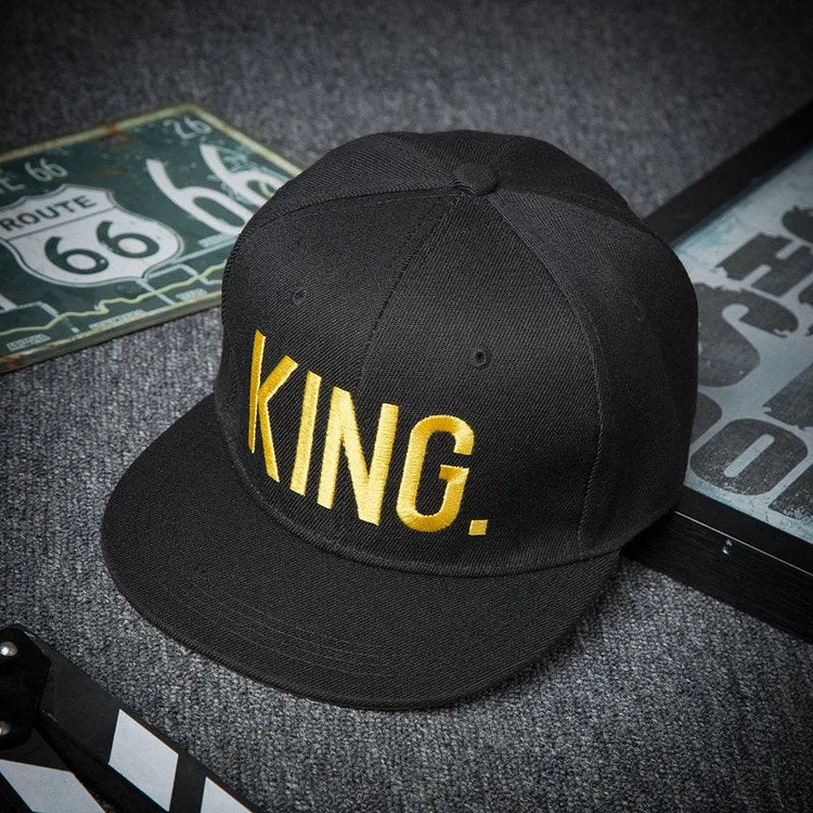 King Queen baseball cap spring and summer outdoor embroidery couple hip hop flat cap sport sunscreen lover hat