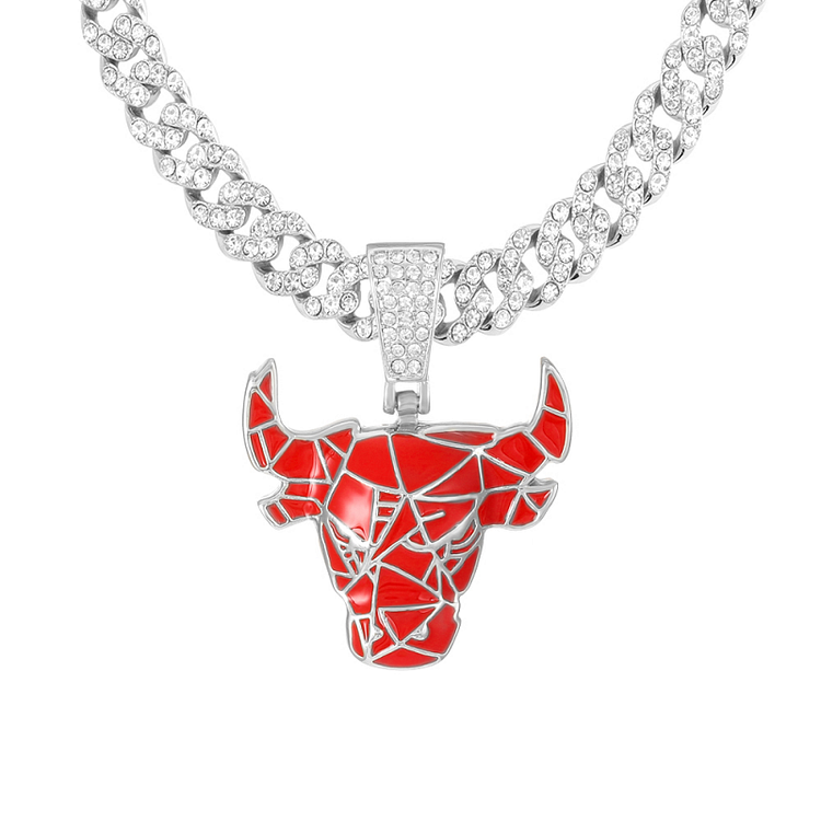 Hip Hop Bull Head Pendan Personality Men Necklace