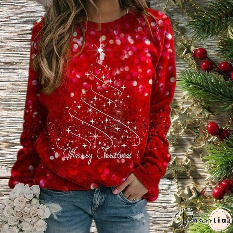 Casual Christmas Print T-Shirt
