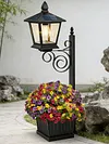 2-in-1 Solar Planter Lamp Waterproof IP54 Auto On/off Sensor 8-10 Hrs Long Lighting Solar Powered Pathway Light with Planter for Garden & Patio (No Flowers Included)