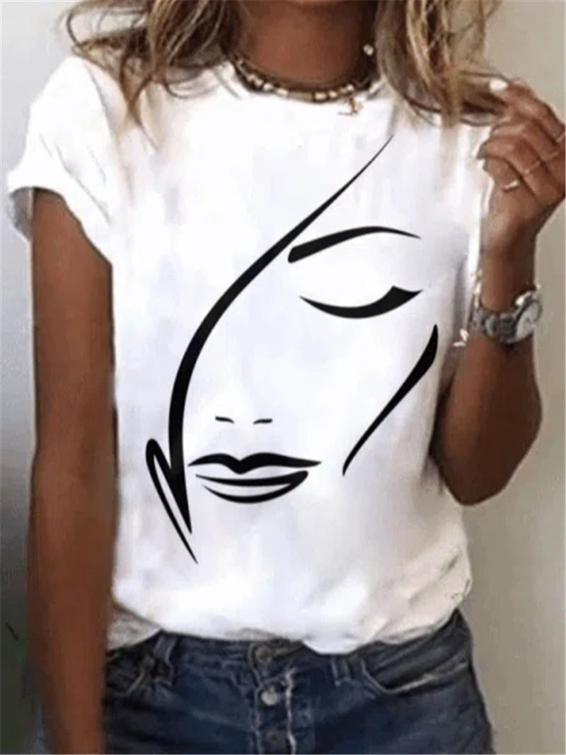 Women Long Sleeve V-neck Graphic Floral Printed Top