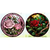 2pcs Diamond Painting -DIY Round Drill Stained Glass Rose