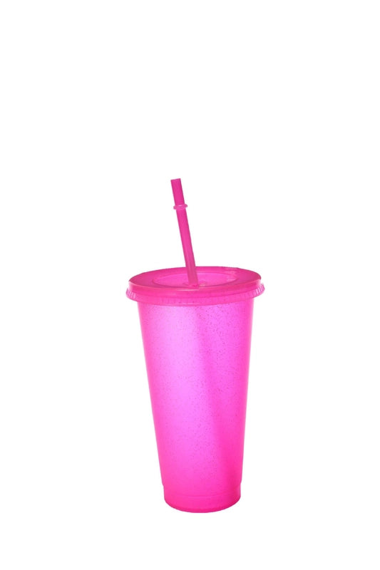 Factory Straight Out Of Cross-border Explosions Large Capacity 710ml Creative Pp Plastic 15 Color Glitter Sipper Cup Logo