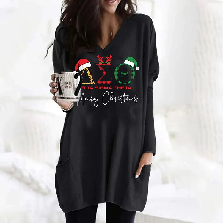 DST christmas long sleeve dress