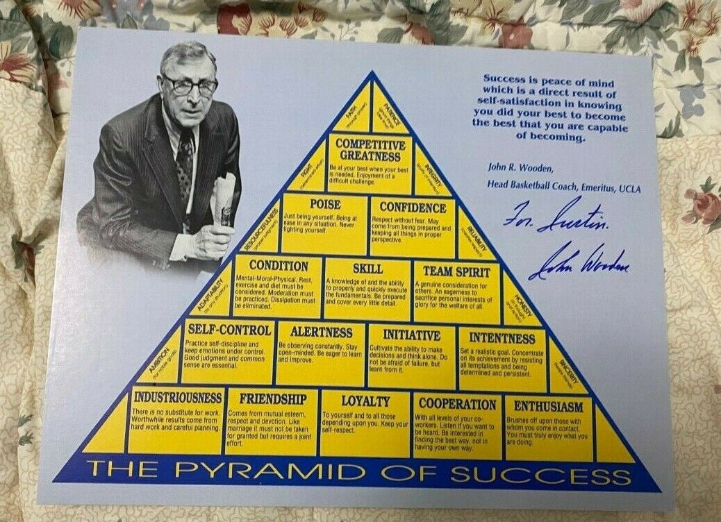 John Wooden signed autographed 8x10 Pyramid of Success Photo Poster painting