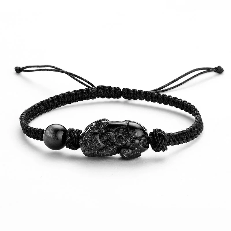 Obsidian PI Xiu bracelet for men