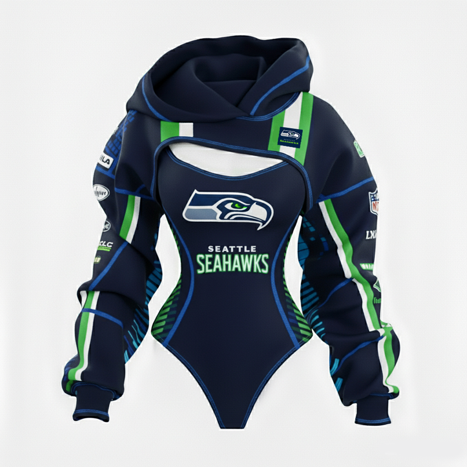 2026 New Women's Rugby Team Logo Digital Print Irregular Cut Suit