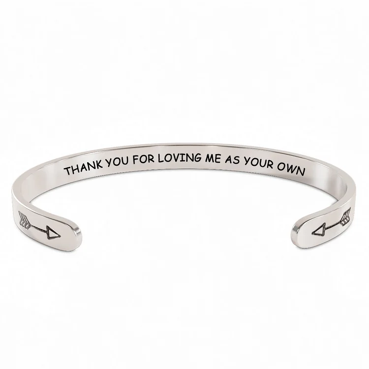 For Bonus Mom - Thank you for loving me as your own Arrow Bracelet