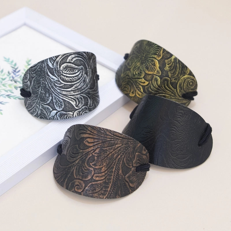 Women’s Ethnic Style Solid Color Cloth Leather Hair Tie